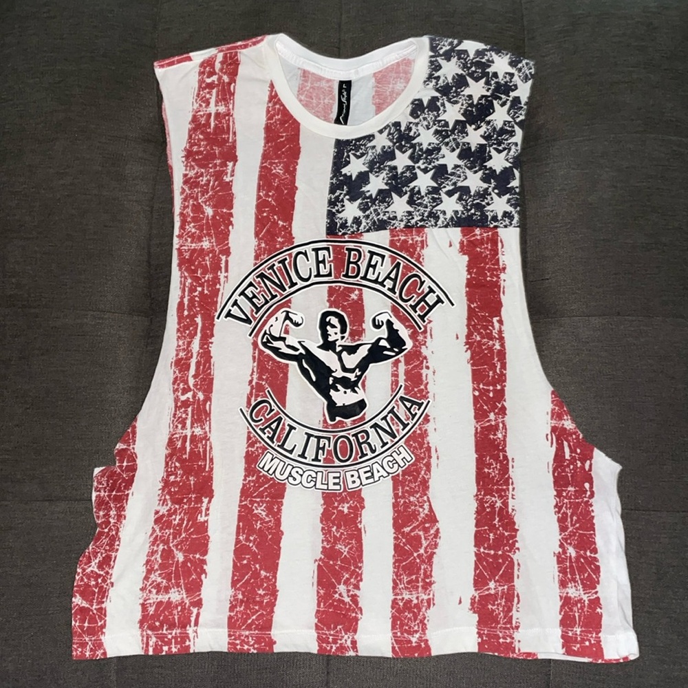 Collectible T-Shirt Venice Beach California Men’s  Sz L cut off style Sleeves